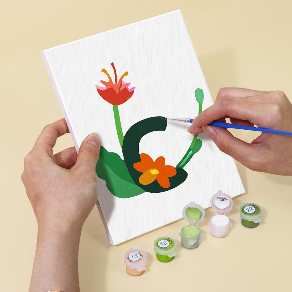 Paint by Numbers – Alphabet Painting Kit | A to Z Floral Letters