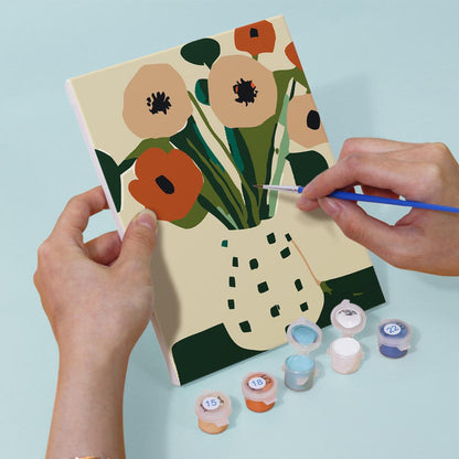 Paint by Numbers – 6 Mini Paintings | Modern Floral Pop Art Set