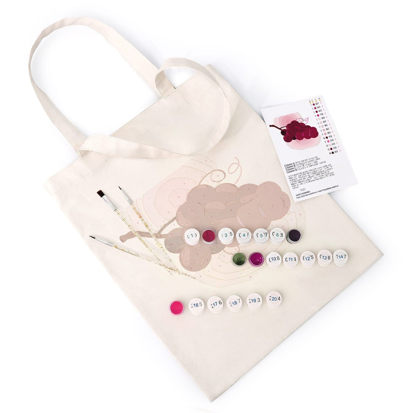 Paint by Numbers - DIY Totebag | Cherries