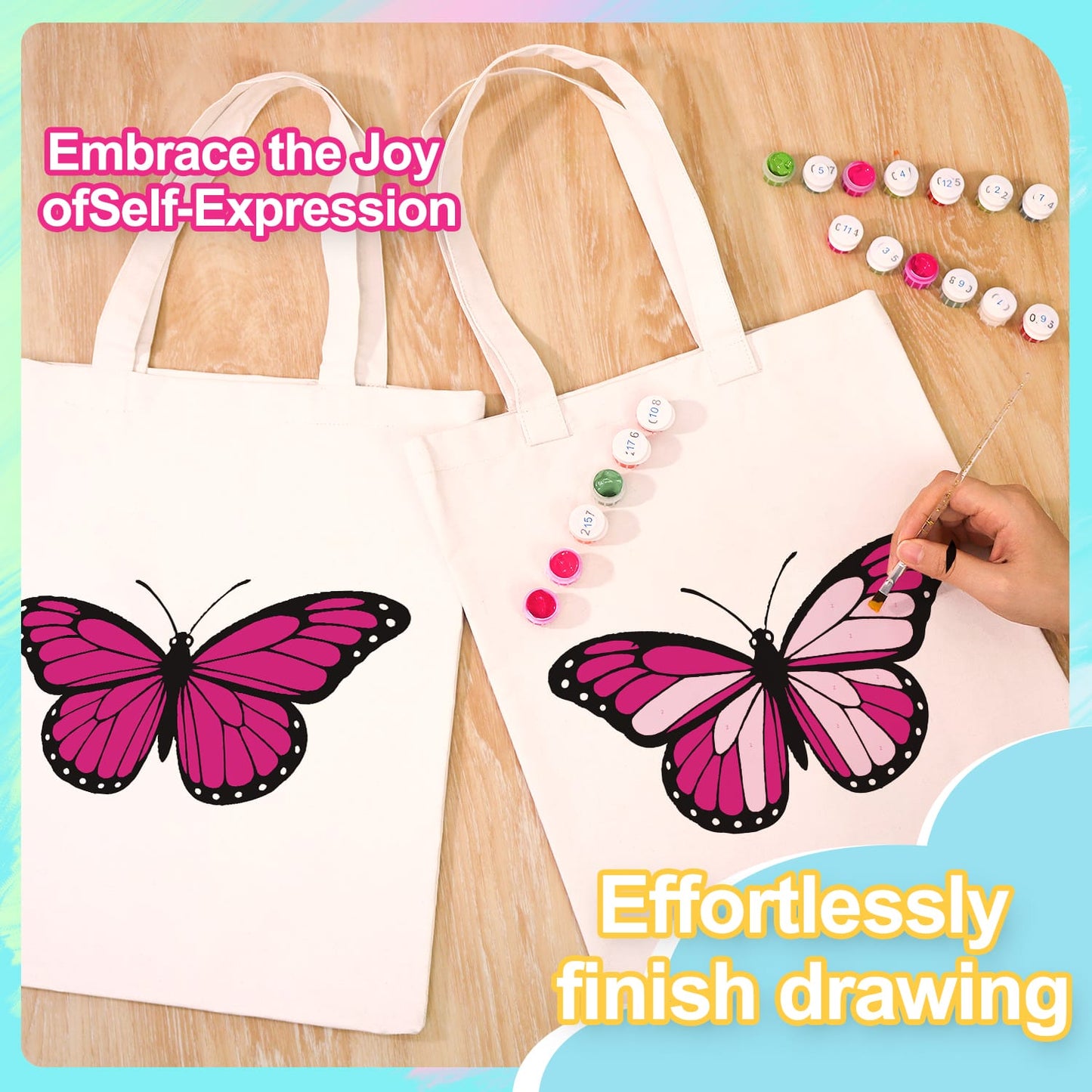 Paint by Numbers – DIY Totebag | Butterfly Charm