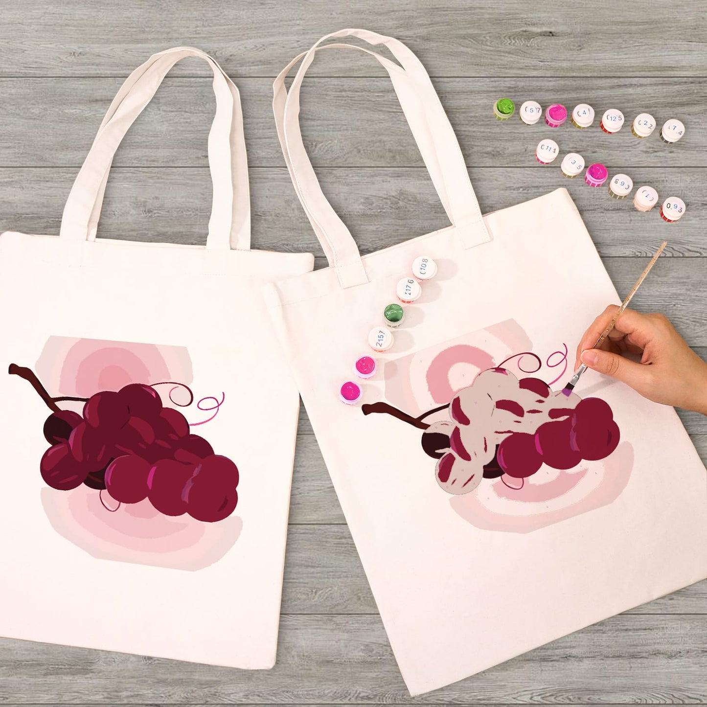 Paint by Numbers - DIY Totebag | Cherries