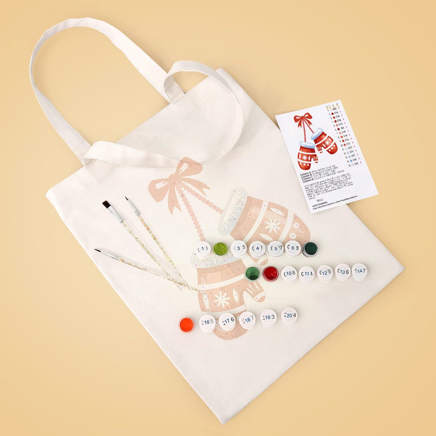 Paint by Numbers – DIY Totebag | Winter Mittens
