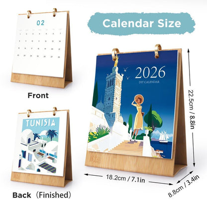 Paint by Numbers - 2026 Desk Calendar - Postcards of the World