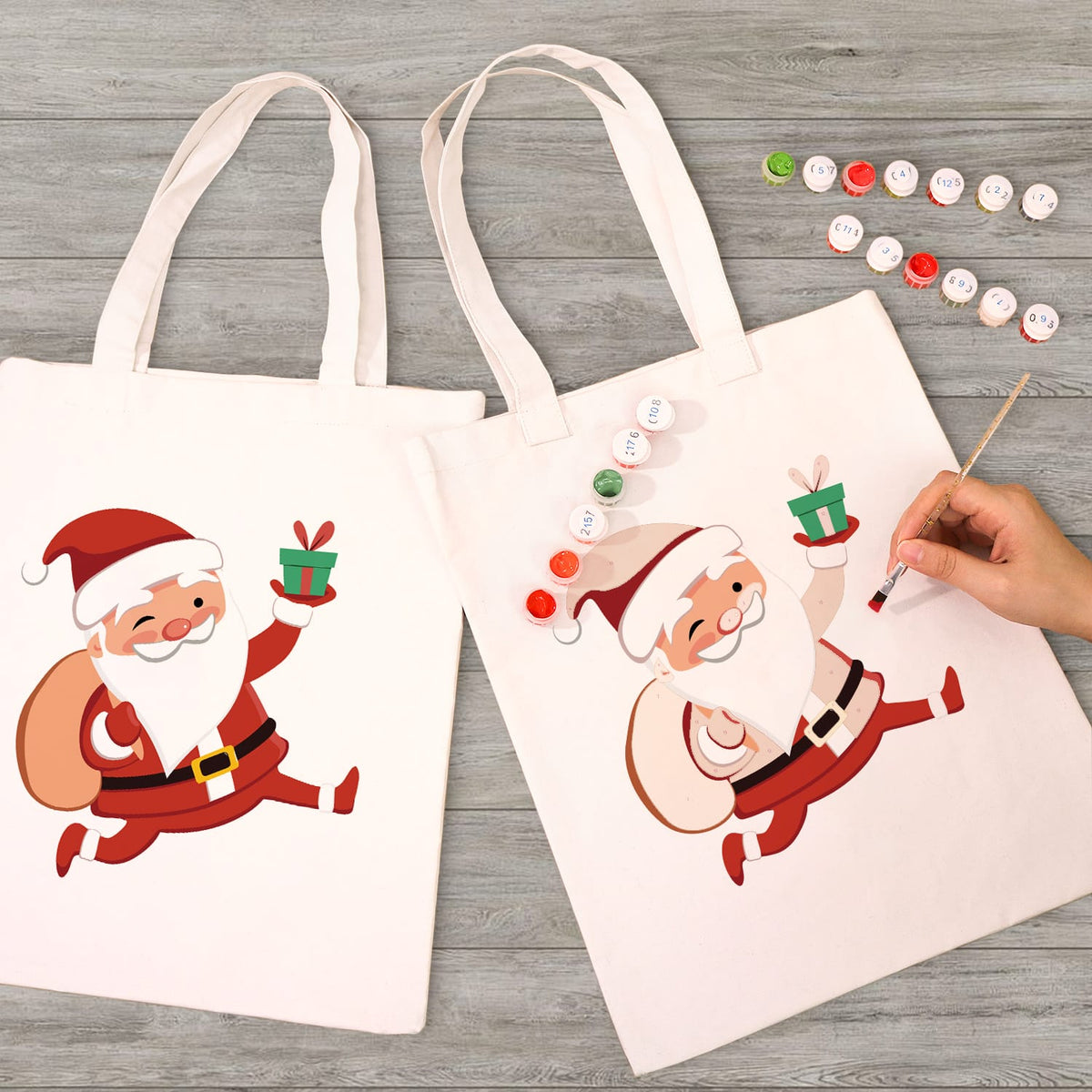 
Paint by Numbers – DIY Totebag | Jolly Santa Claus