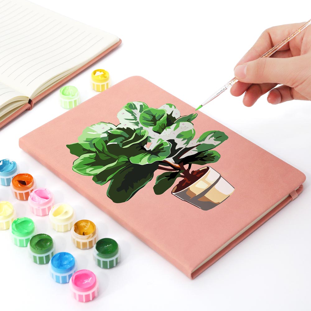 
Paint by Numbers Hardcover Journal Notebook - Potted Plant