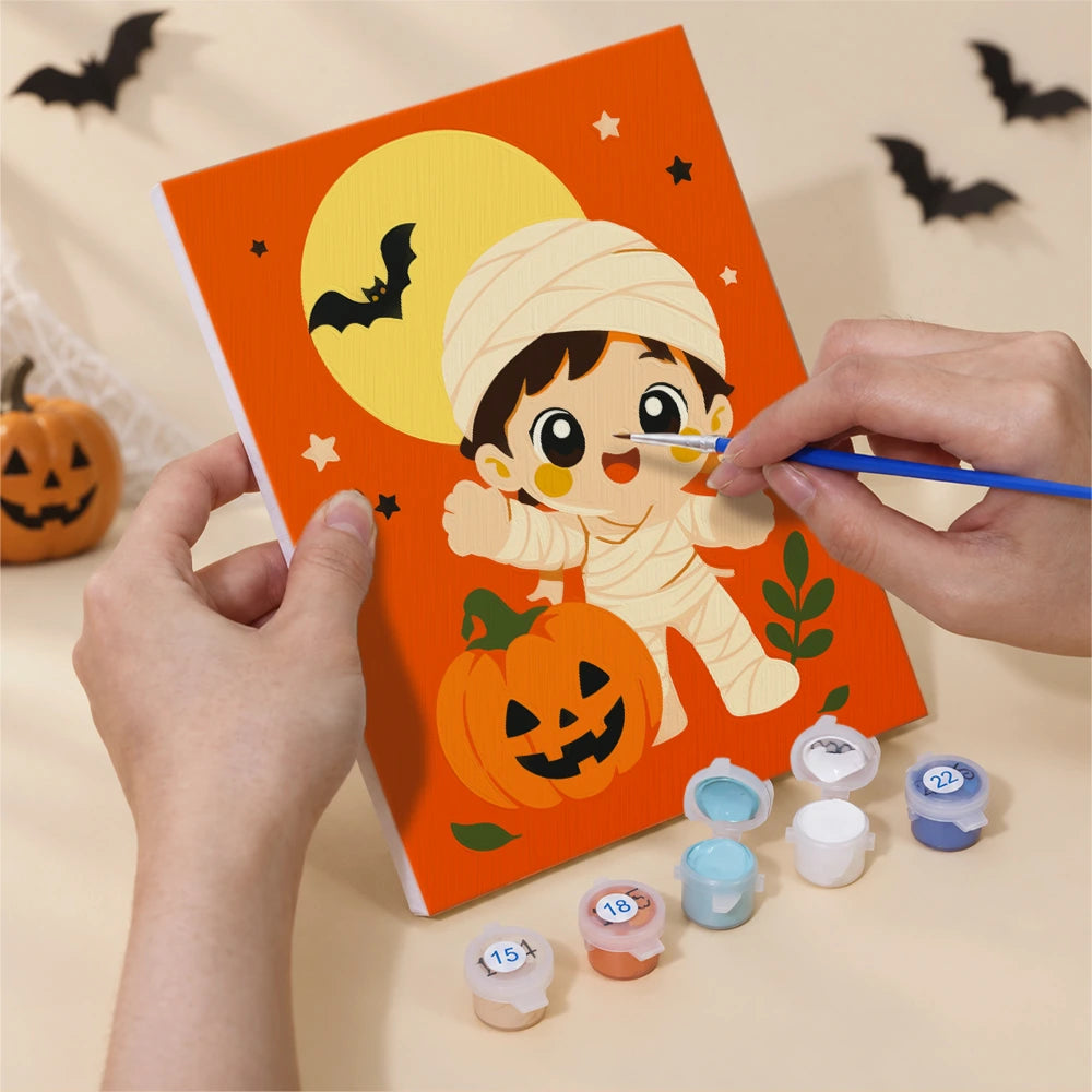 Paint by Numbers – 6 Mini Paintings | Chibi Halloween Costumes Set