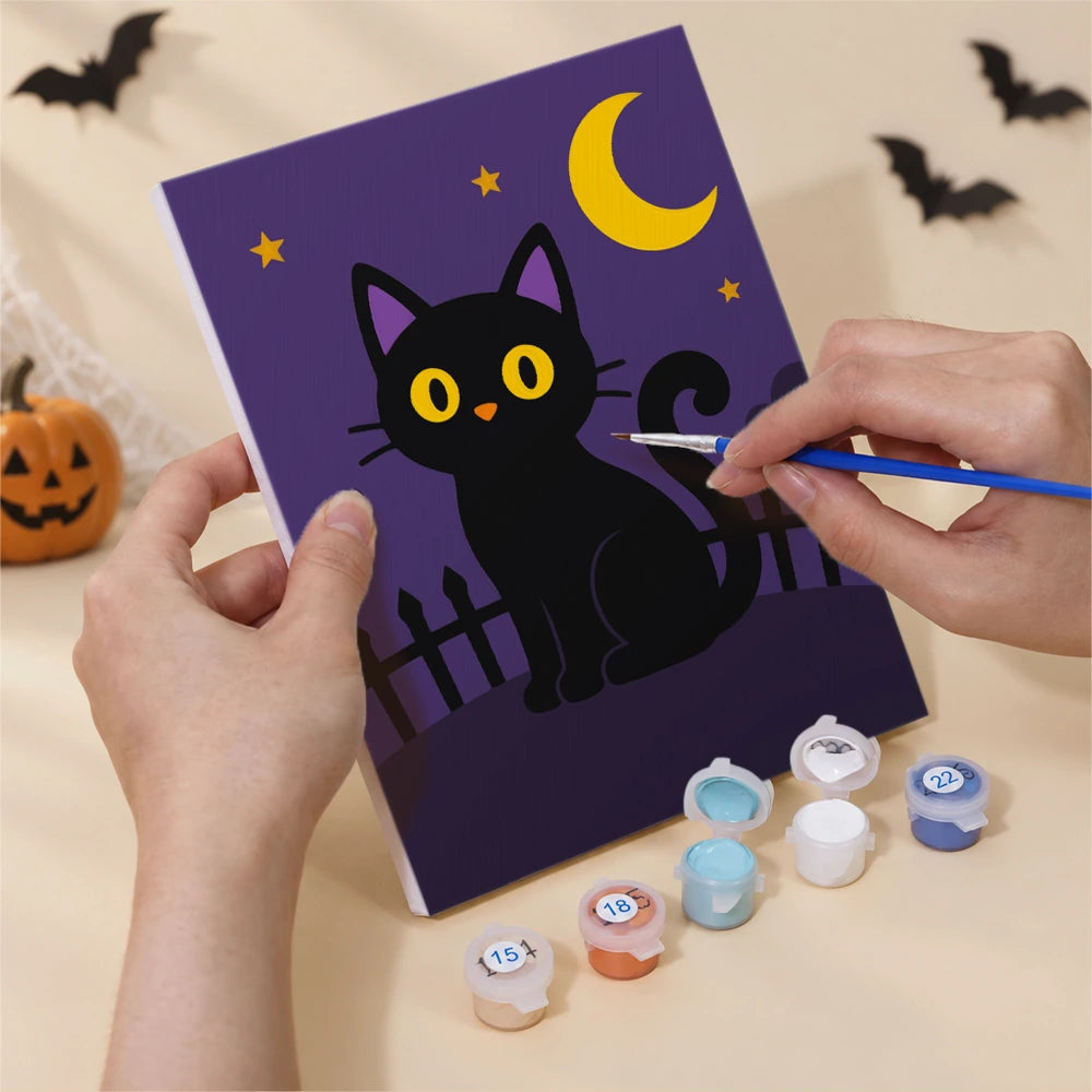 
Paint by Numbers – 6 Mini Paintings | Classic Halloween Icons Set