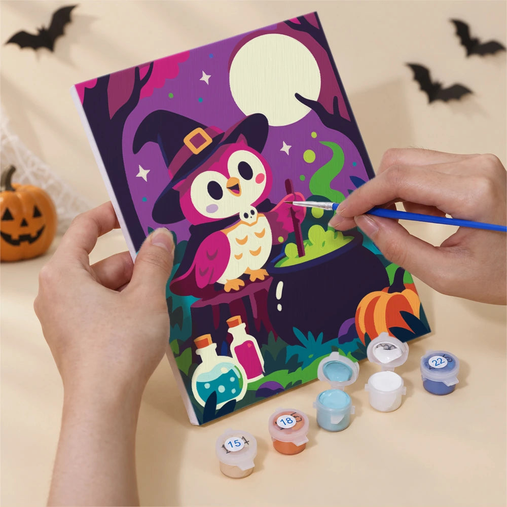 
Paint by Numbers – 6 Mini Paintings | Colorful Graveyard Friends Set
