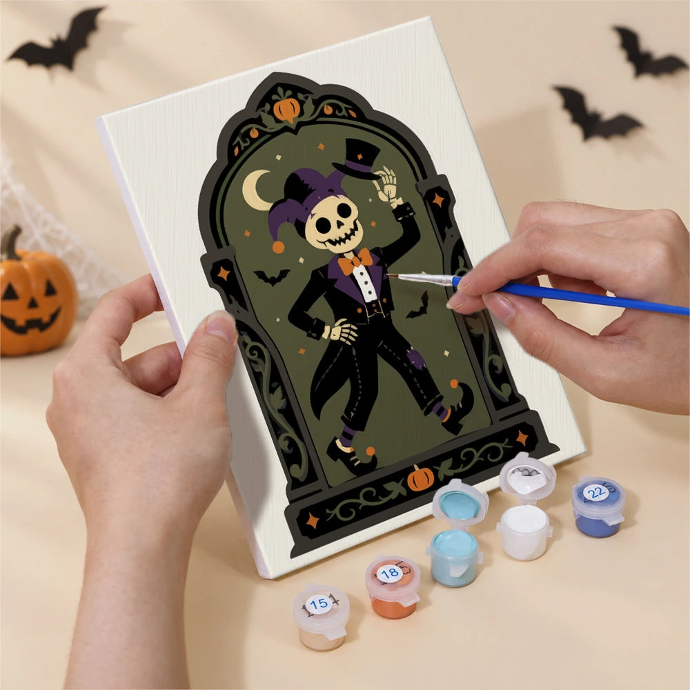 Paint by Numbers – 6 Mini Paintings | Gothic Arch Halloween Portraits Set