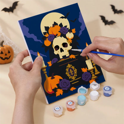 Paint by Numbers – 6 Mini Paintings | Gothic Graveyard Night Set