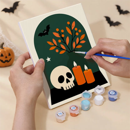 Paint by Numbers – 6 Mini Paintings | Green Arch Halloween Scenes Set