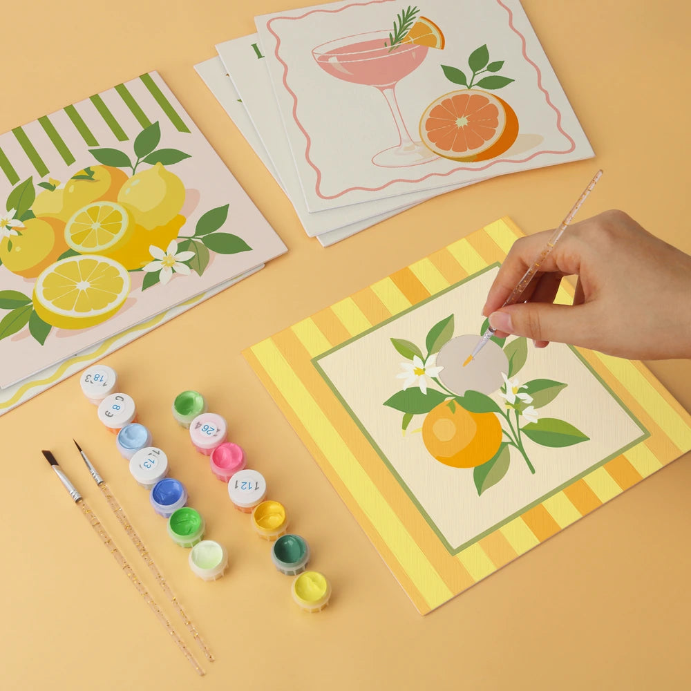 Paint by Numbers – 6 Mini Paintings | Limoncello Dolce Vita (Square)
