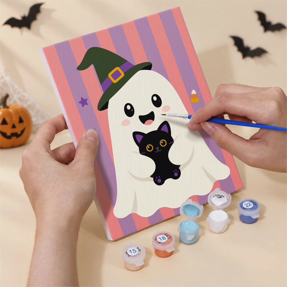 Paint by Numbers – 6 Mini Paintings | Little Costumed Ghosts Set
