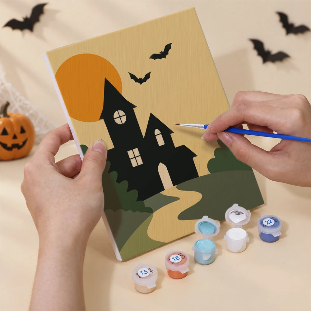 Paint by Numbers – 6 Mini Paintings | Minimalist Halloween Interiors Set