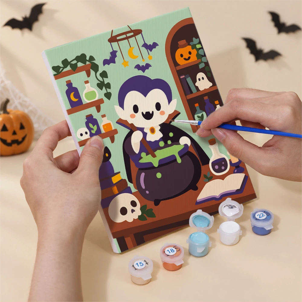 Paint by Numbers – 6 Mini Paintings | Monsters in the Kitchen Set
