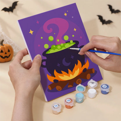 Paint by Numbers – 6 Mini Paintings | Owl, Cat and Dancing Skeleton Set