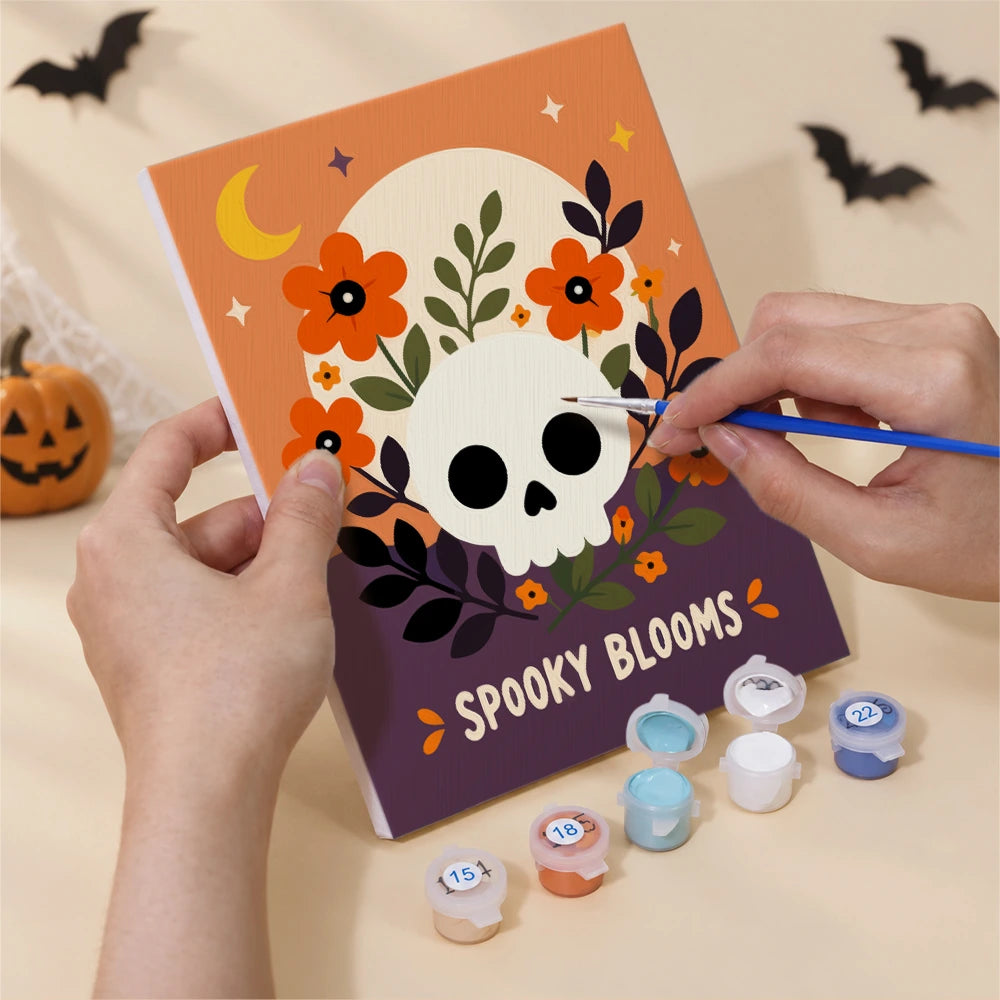 
Paint by Numbers – 6 Mini Paintings | Pumpkin Bloom Cats and Ghosts Set