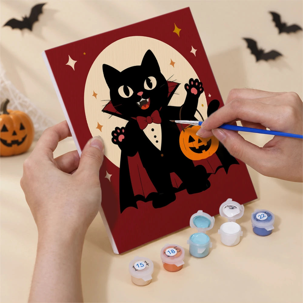Paint by Numbers – 6 Mini Paintings | Retro Halloween Characters Set