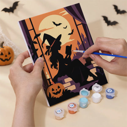 Paint by Numbers – 6 Mini Paintings | Silhouettes Under the Full Moon Set