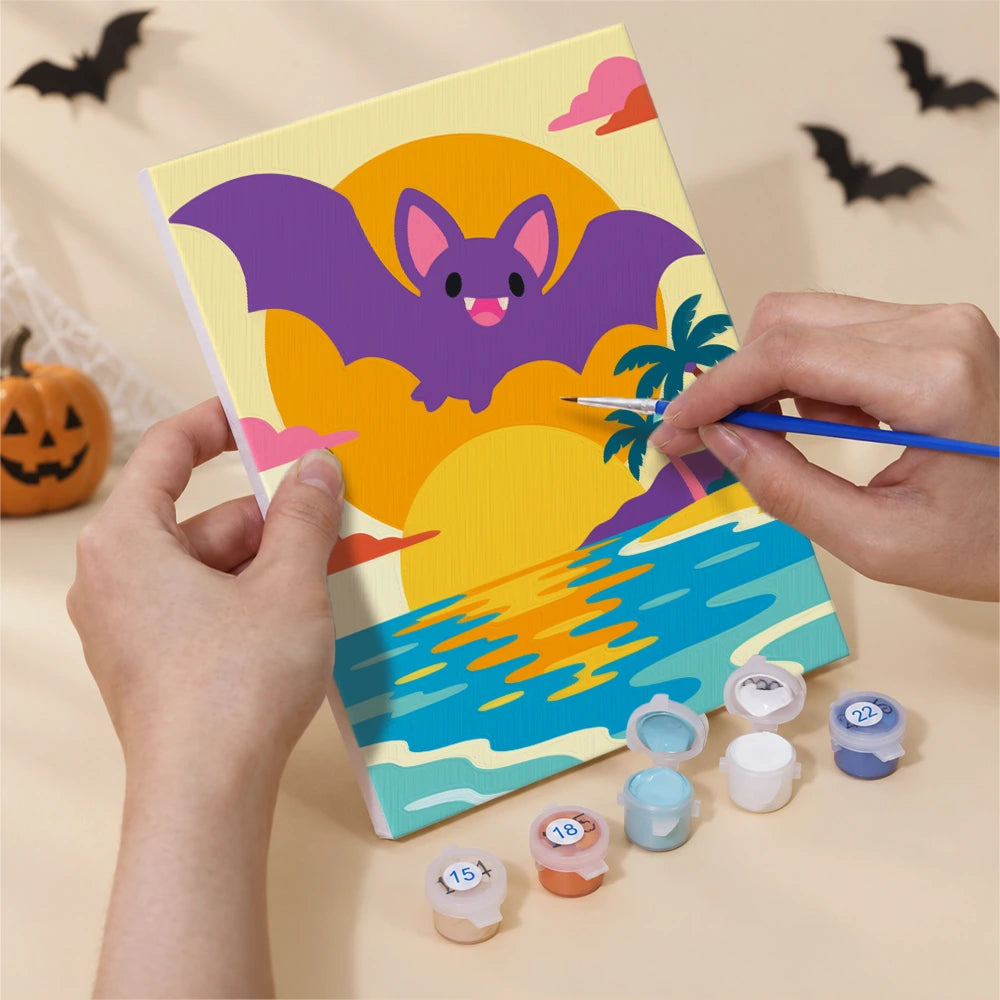 Paint by Numbers – 6 Mini Paintings | Spooky Summer Beach Days Set