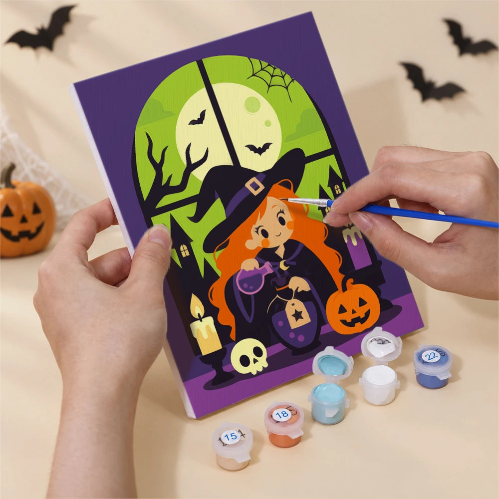 Paint by Numbers – 6 Mini Paintings | Witches at the Window Set