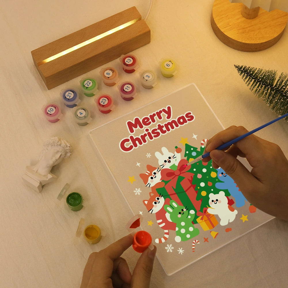 
Paint by Numbers - Christmas Light | Christmas Animals with Presents