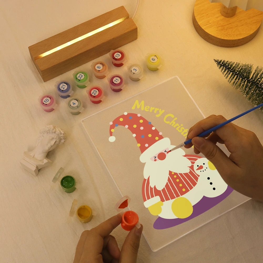 
Paint by Numbers - Christmas Light | Cozy Gnome with Tiny Snowman