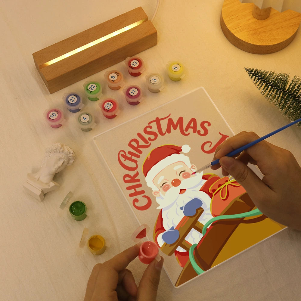 Paint by Numbers - Christmas Light | Laughing Santa with Gift Sack
