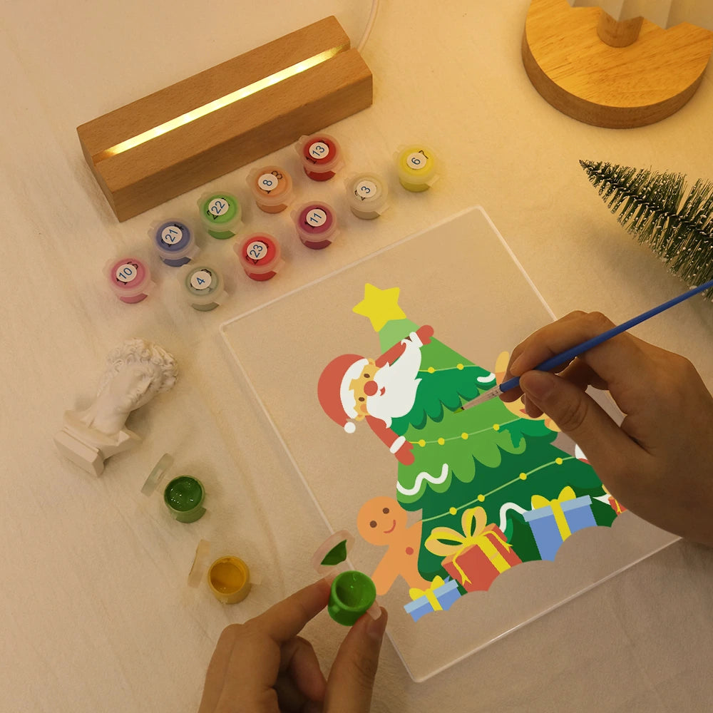 
Paint by Numbers - Christmas Light | Santa Duck Trimming the Tree