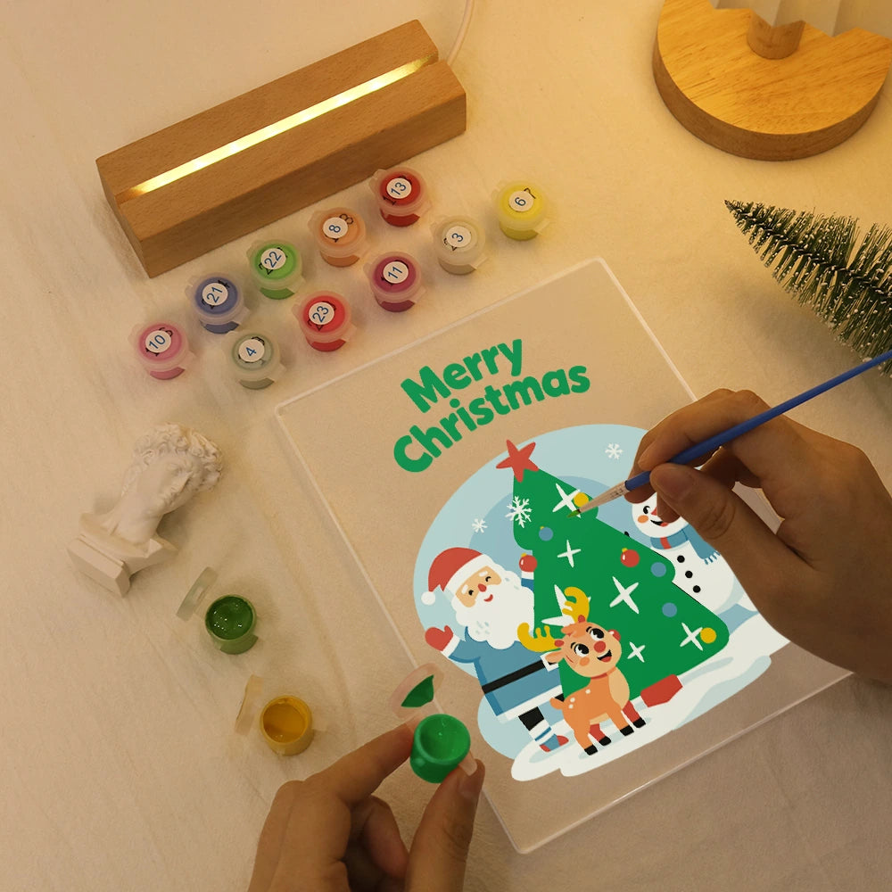 Paint by Numbers - Christmas Light | Santa and Friends at the Tree
