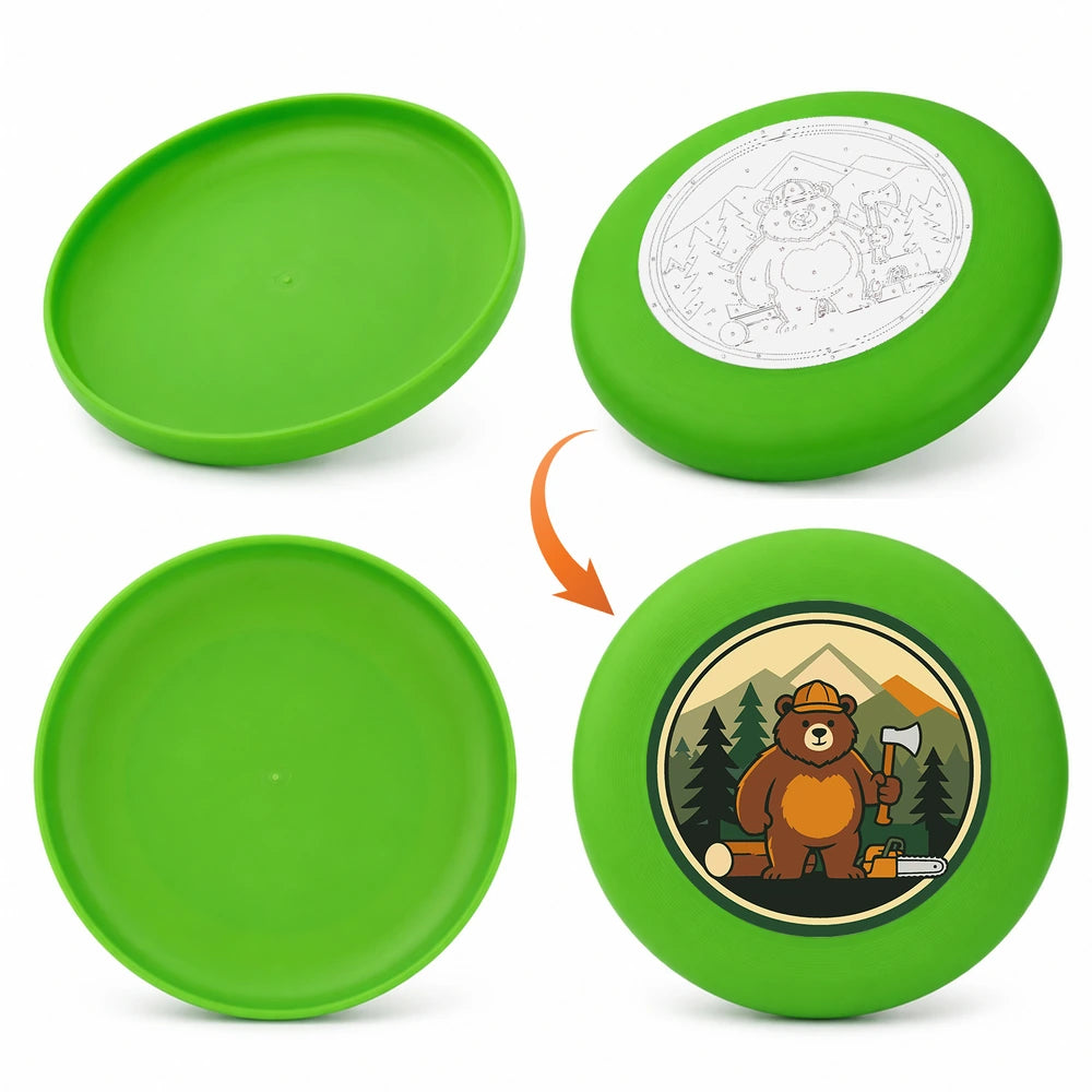 Paint by Numbers - Frisbee | Camping Bear with an Axe