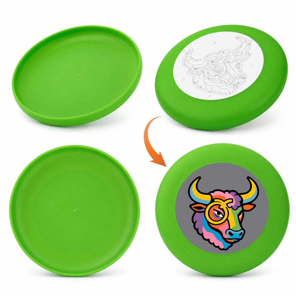 
Paint by Numbers - Frisbee | Colorful Bull Head