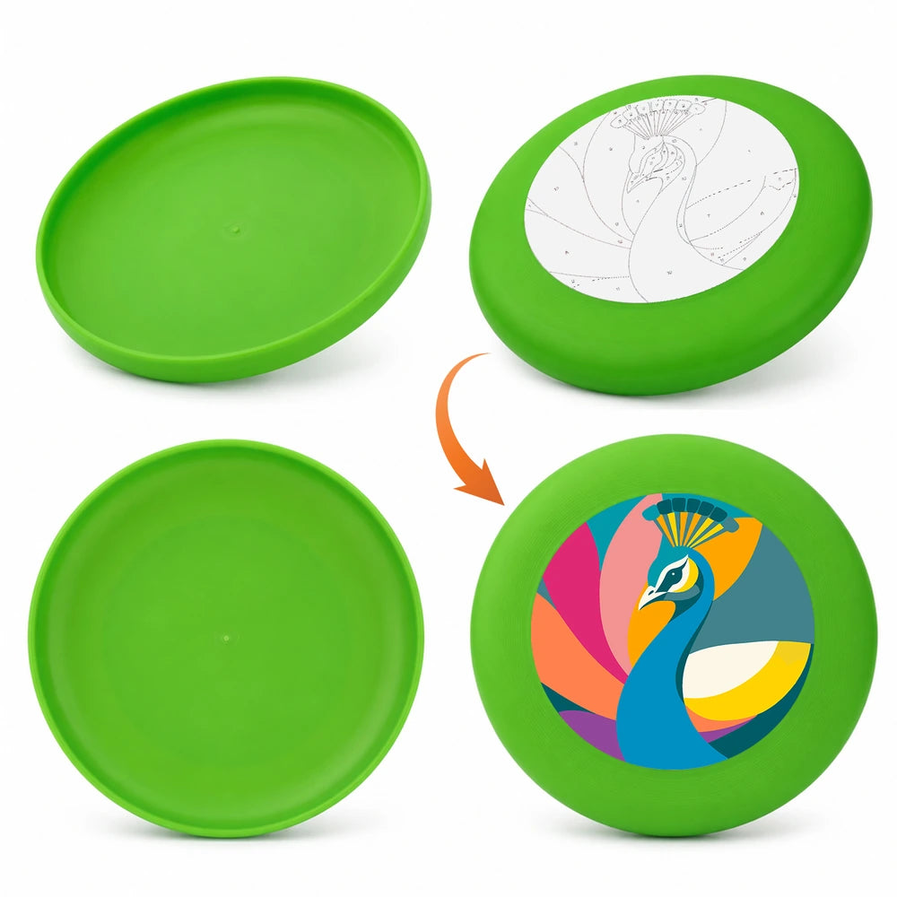 
Paint by Numbers - Frisbee | Colorful Peacock