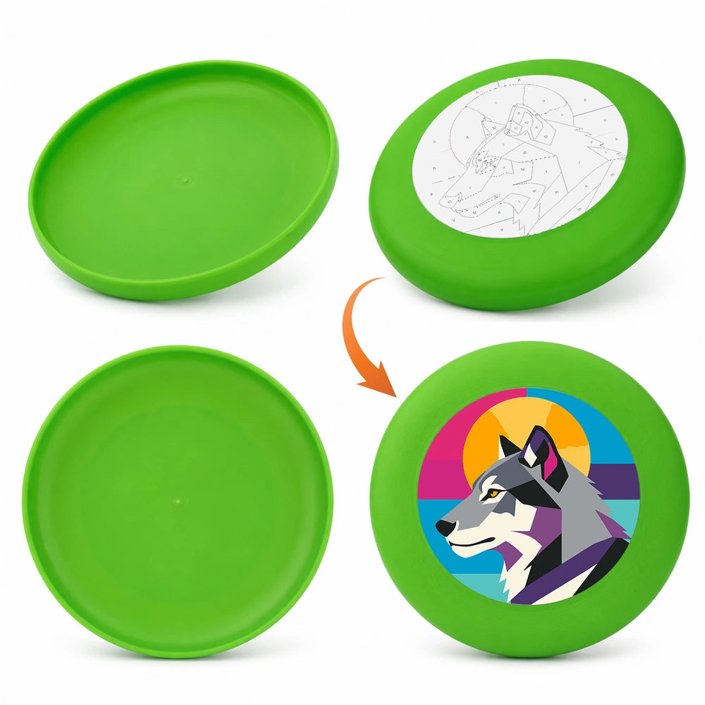 Paint by Numbers - Frisbee | Geometric Wolf Head