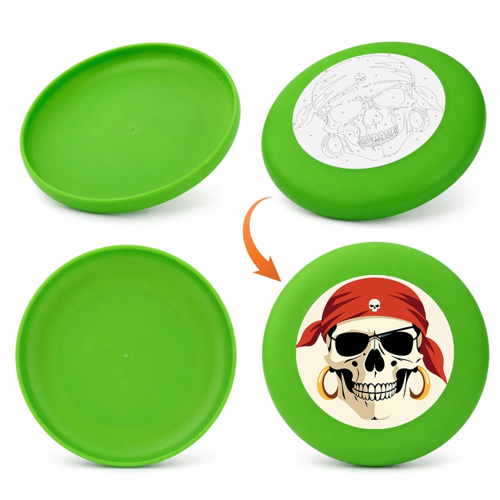 
Paint by Numbers - Frisbee | Pirate Skull in Red