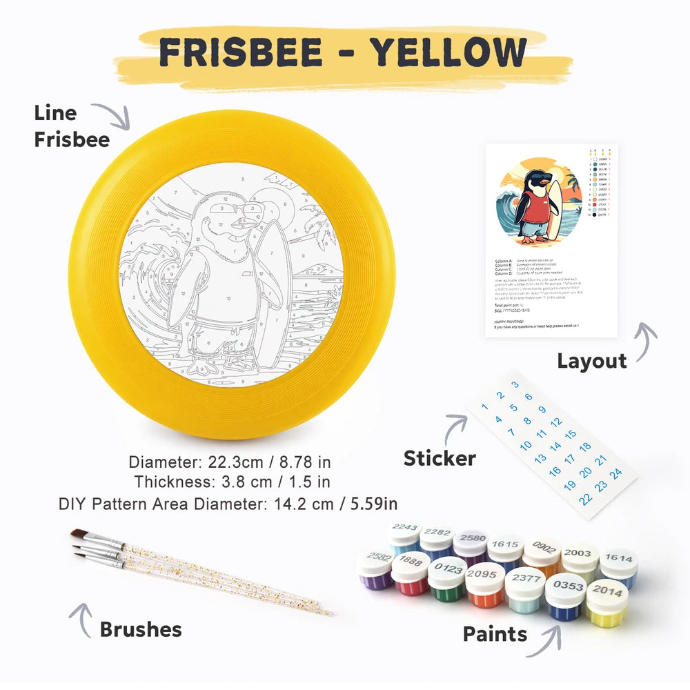 Paint by Numbers - Frisbee | Surfing Penguin