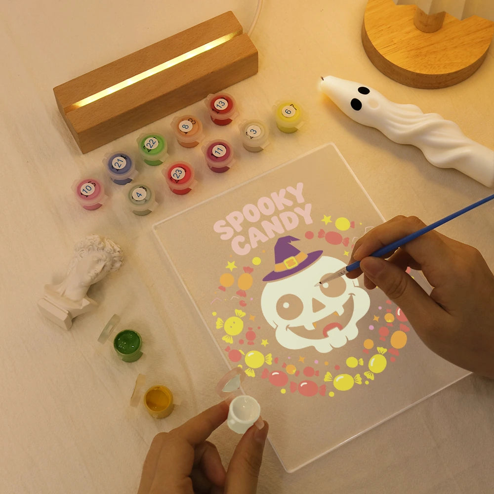 
Paint by Numbers - Halloween Light | Spooky Candy Skull