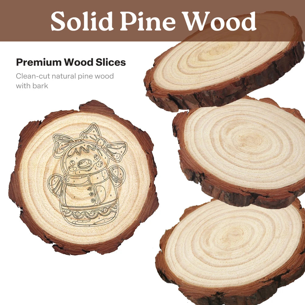 
Paint by Numbers - Wood Slice | Gingerbread Girl with a Bow