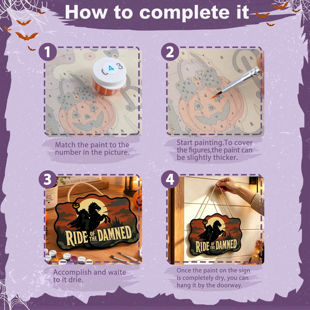 Paint by Numbers - Wooden Door Hanger | Ride of the Damned