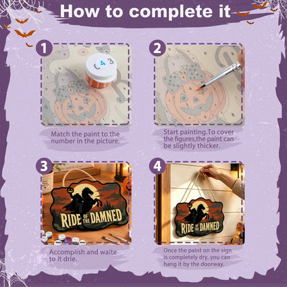 Paint by Numbers - Wooden Door Hanger | Ride of the Damned