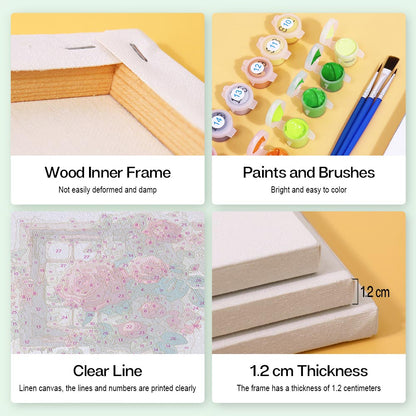 Paint by Numbers – 6 Mini Paintings | Red Rose Romance Set