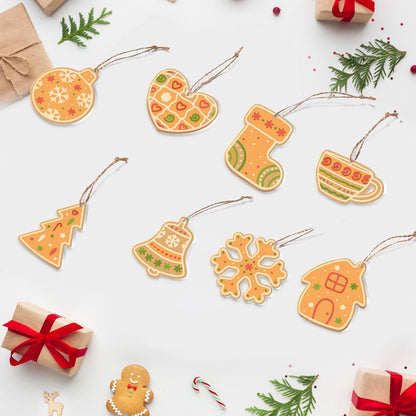 Paint by Numbers – 8 Christmas Ornaments – Gingerbread Hearts, Bells & Cozy Holiday Set