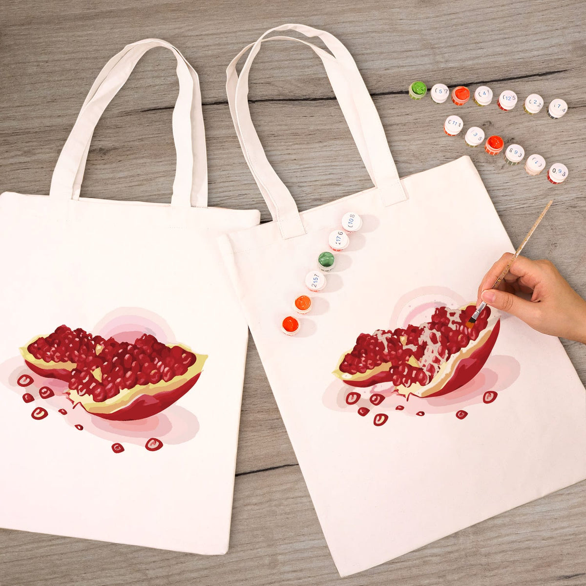 
Paint by Numbers - DIY Totebag | Pomegranate Splash