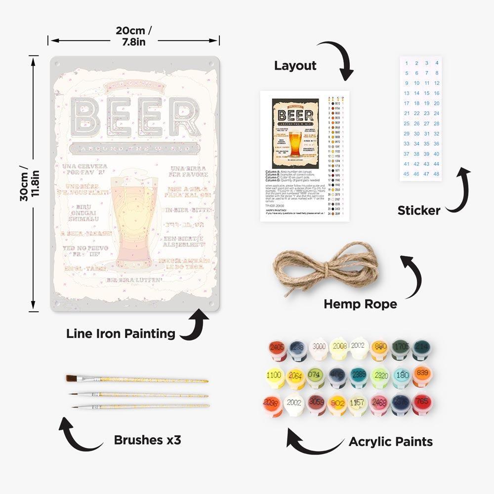 
Paint by Numbers – Vintage Metal Bar Art | Beer Around the World