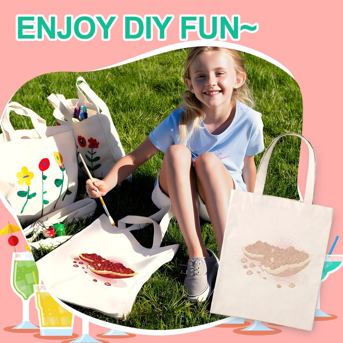 
Paint by Numbers - DIY Totebag | Pomegranate Splash