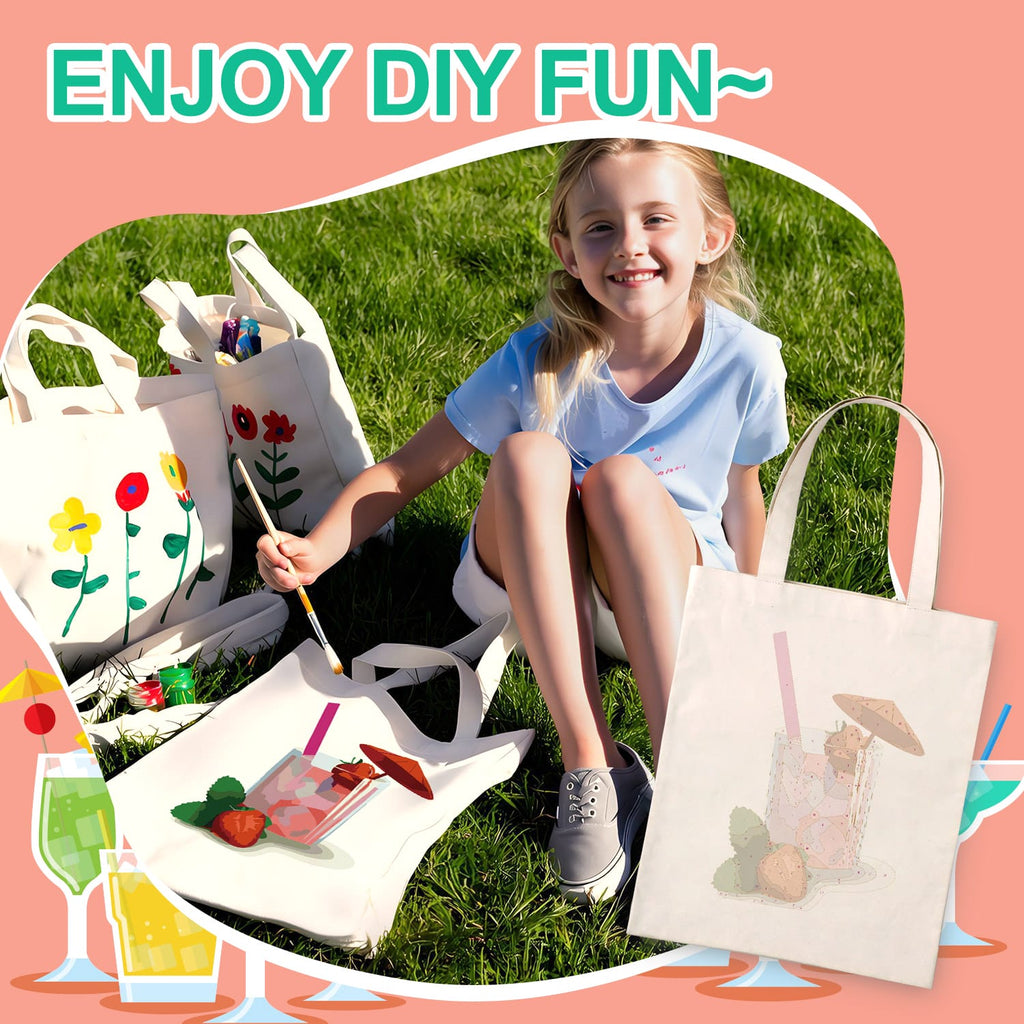 Paint by Numbers – DIY Totebag | Strawberry Drink