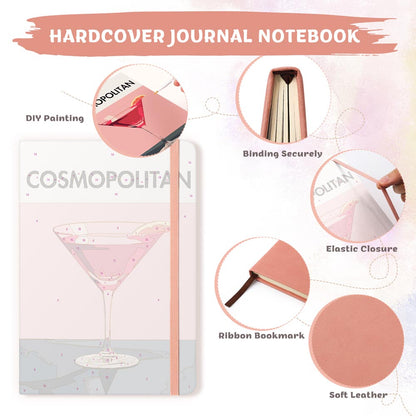 Paint by Numbers Hardcover Journal Notebook - Cosmopolitan Cocktail