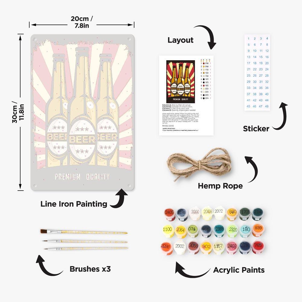 
Paint by Numbers – Vintage Metal Bar Art | Beer Trio Poster