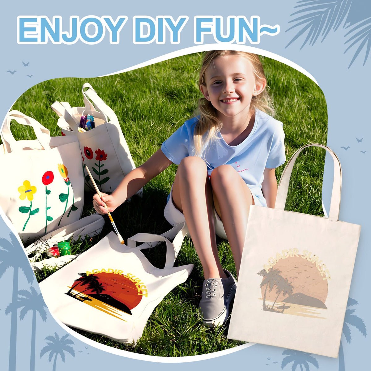 
Paint by Numbers - DIY Totebag | Gadir Sunset