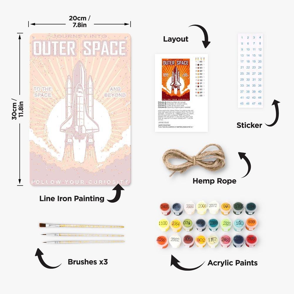 Paint by Numbers – Vintage Metal Space Art | Outer Space Shuttle